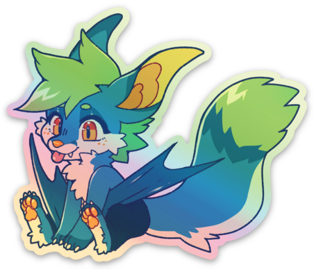 Holographic Zaldar Blep Sticker